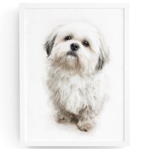 Watercolor Shih Tzu Dog Portrait Wall Art Print Poster Unframed - Pet Artwork